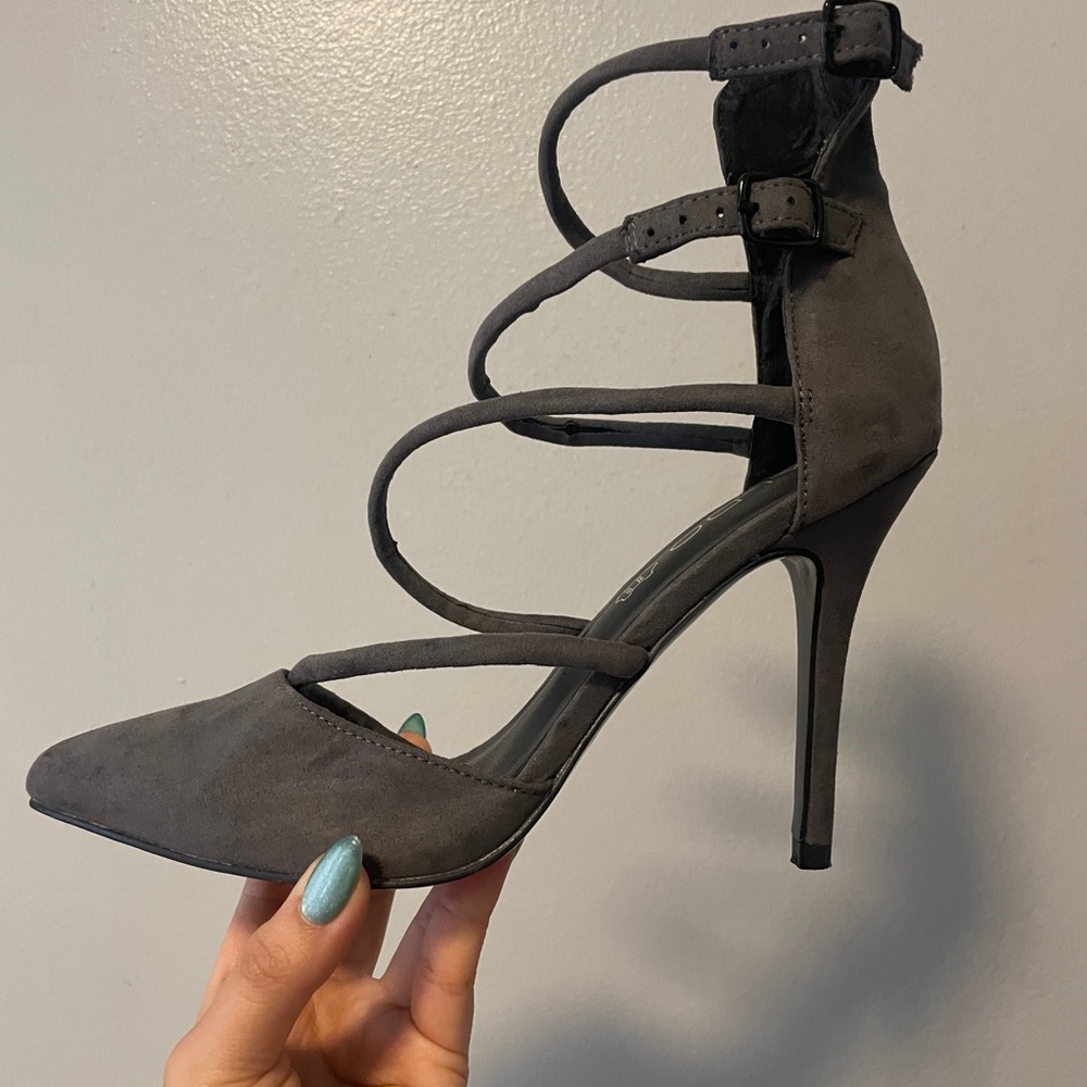 Grey  Strappy Heels